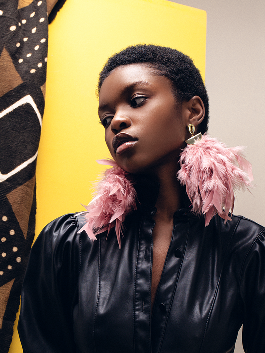Juju Hat Earrings Gold Women's Custom Design Ethnic African Jewellery