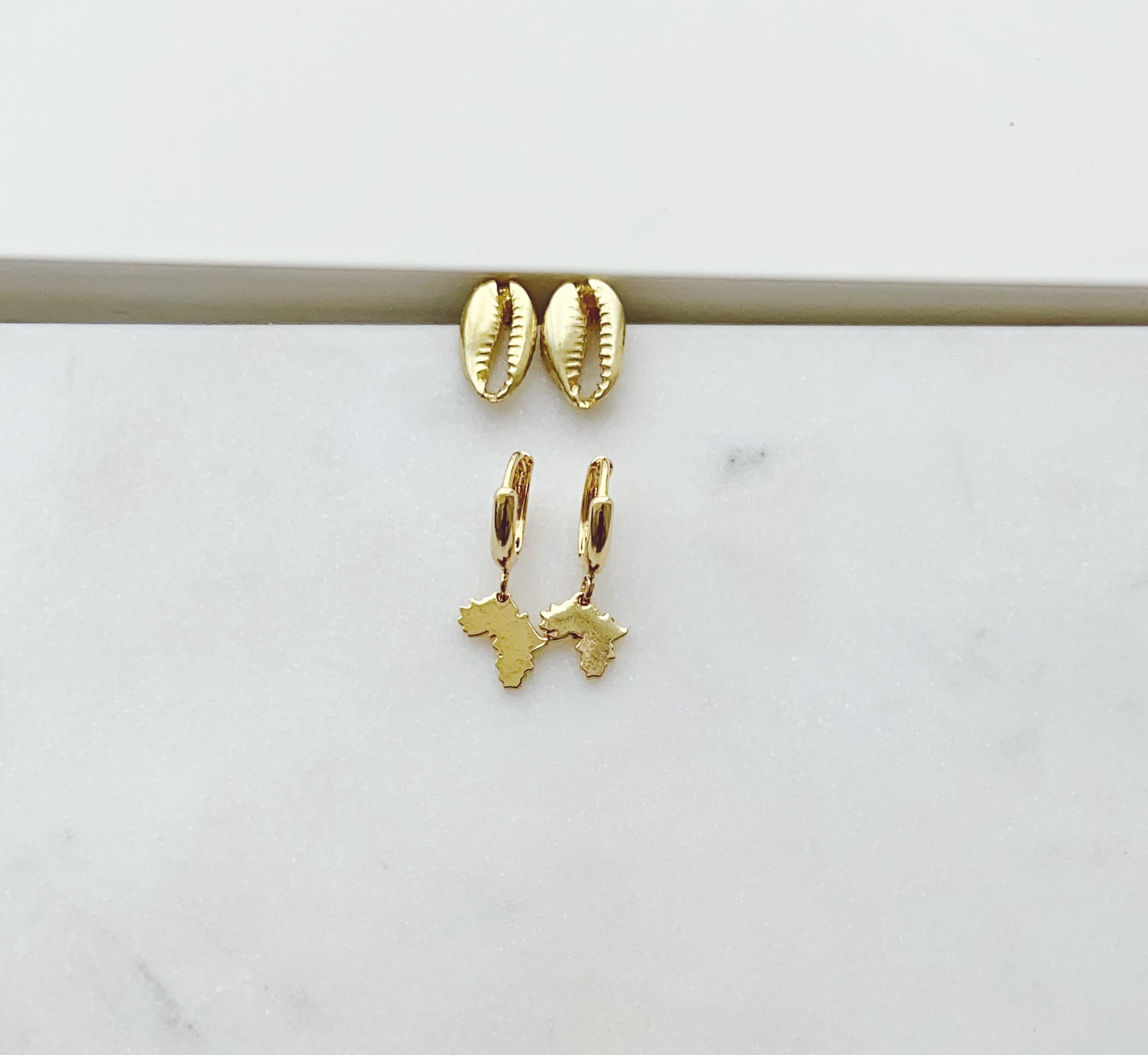 Cowrie Studs Earrings Women Custom Design Gold African Ethnic Jewellery
