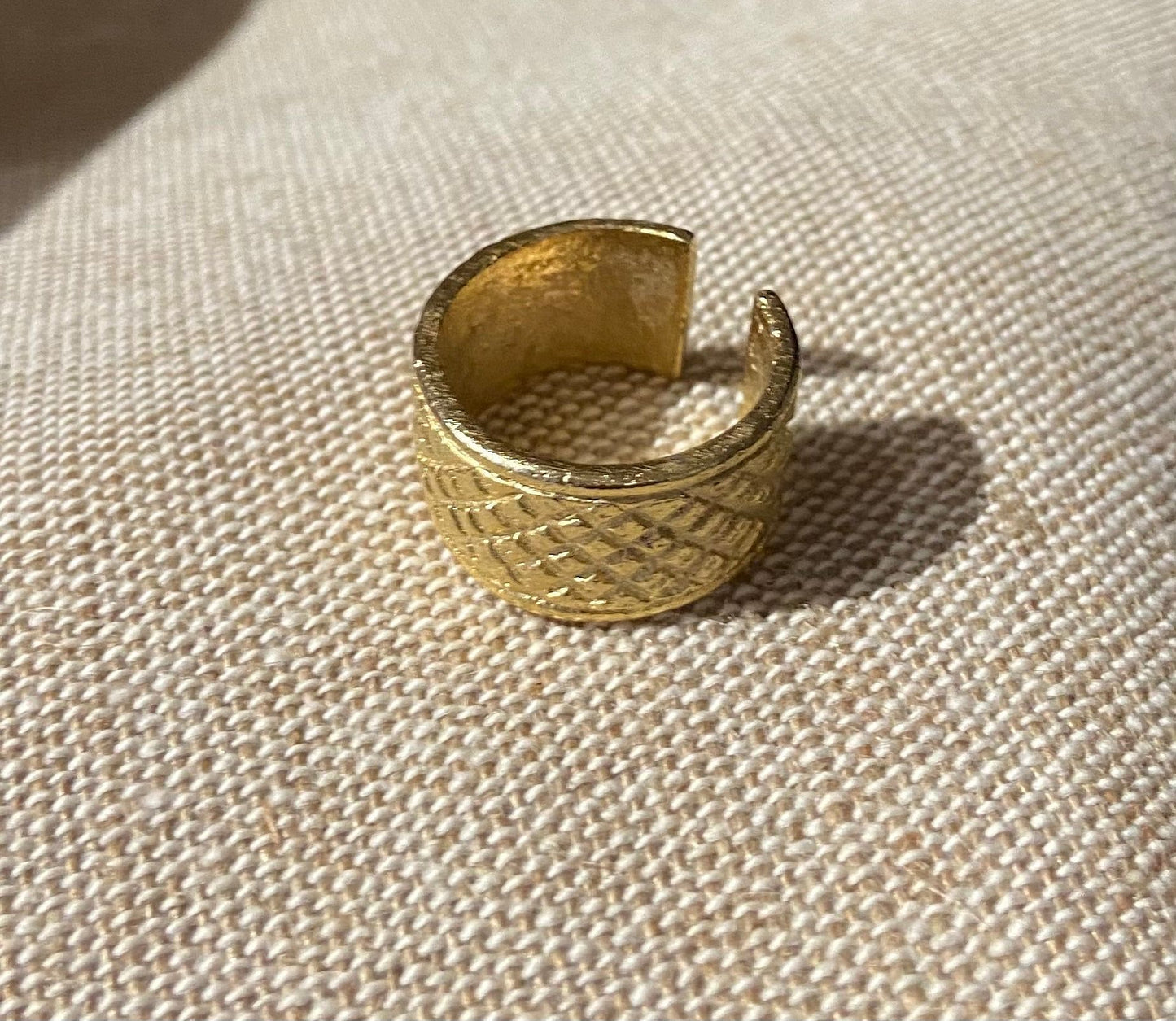Akan Chief Gold Plated Ring African Custom Design Statement Jewellery