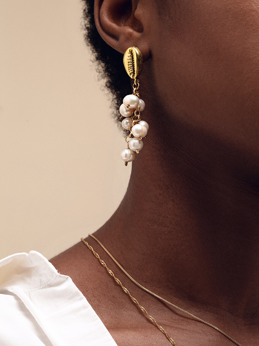 Cowrie queen of pearls Women Custom Design Gold African Jewellery
