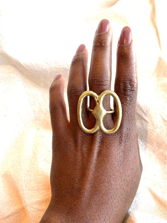 Nyame Biribi Wo Soro Maxi ring Women's African Custom Design Jewellery