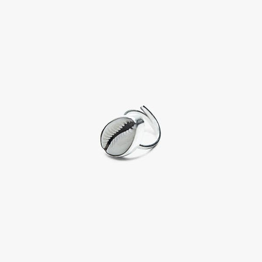 Cowrie shell ring in silver