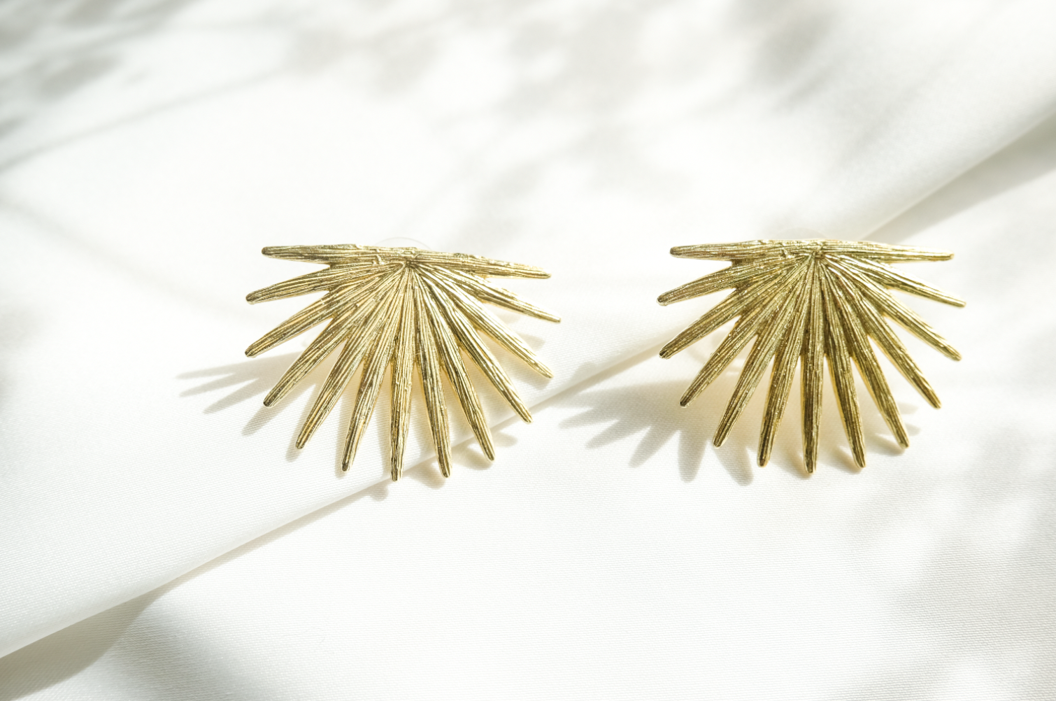 Palm Earrings Gold African Women's Custom Design Ethnic Jewellery