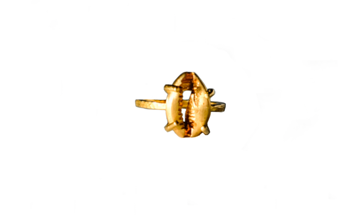 Gold Cowrie Ring African Women's Custom Design Statement Jewellery